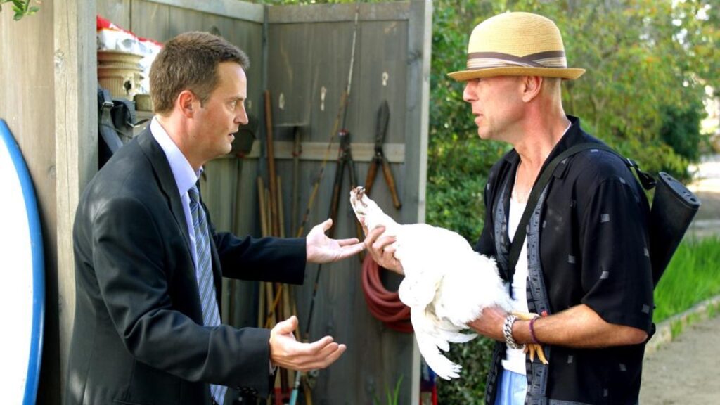 Matthew Perry y Bruce Willis en 'Falsas apariencias'