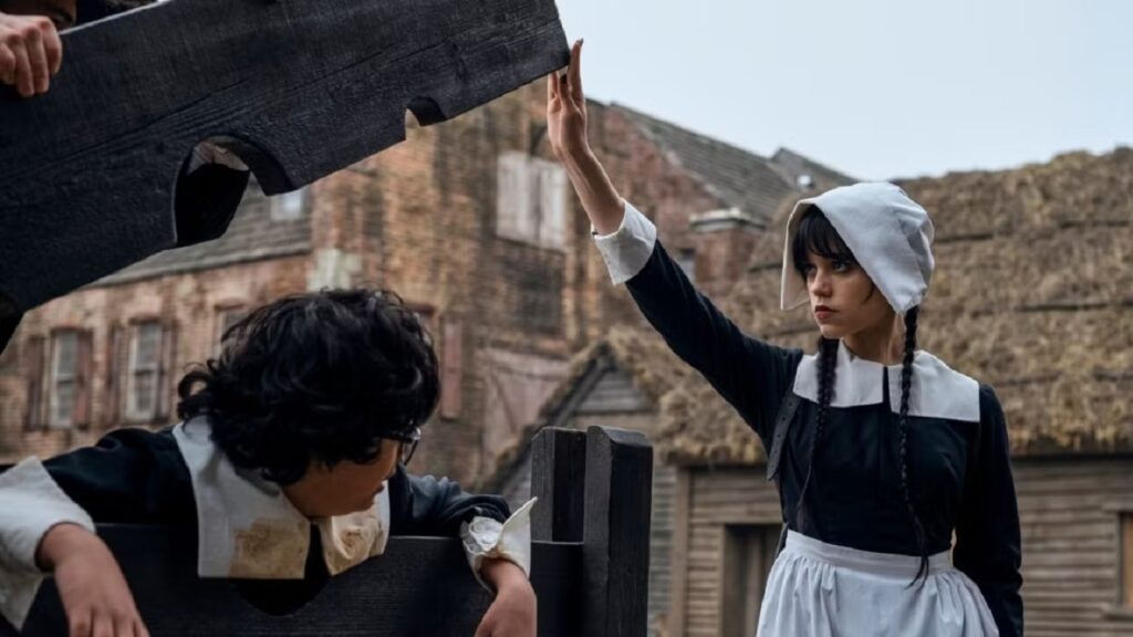 Eugene y Miércoles en el viaje a Jericó en 'Miércoles'