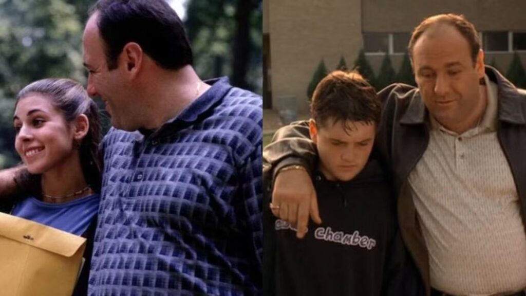 Tony Soprano con sus hijos