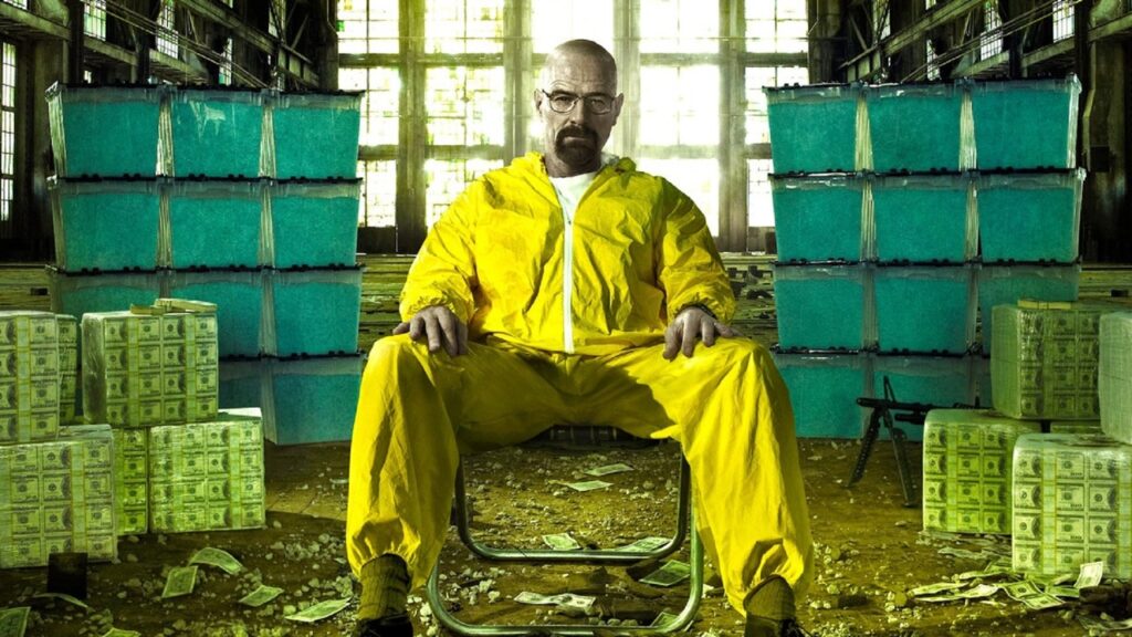 Walter White con mono amarillo en 'Breaking Bad'