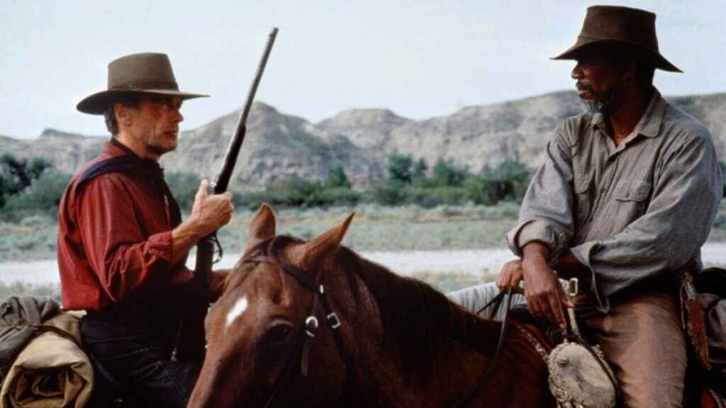 Escena de 'Sin perdón' con Clint Eastwood y Morgan Freeman
