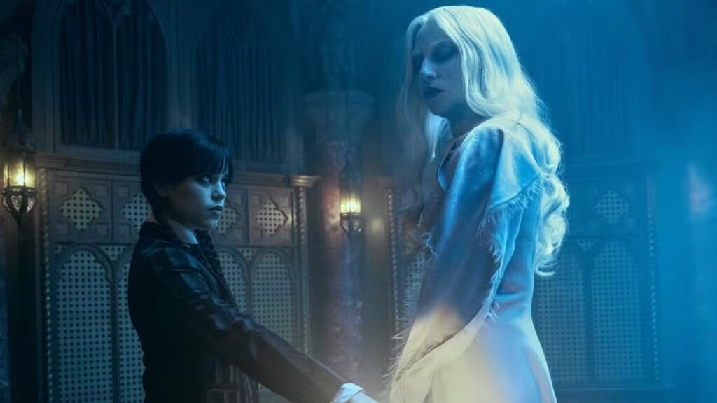 Jennay Ortega y Lady Gaga en 'Miércoles'