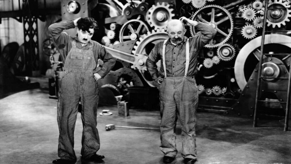 Charles Chaplin como Charlot en 'Tiempos modernos'