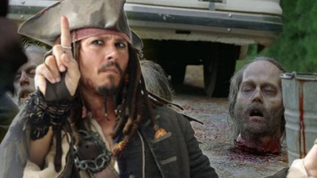 Cabeza de Johnny Depp en 'The walking dead'
