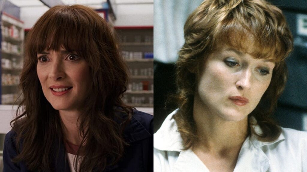 Winona Ryder y Meryl Streep con el mismo peinado