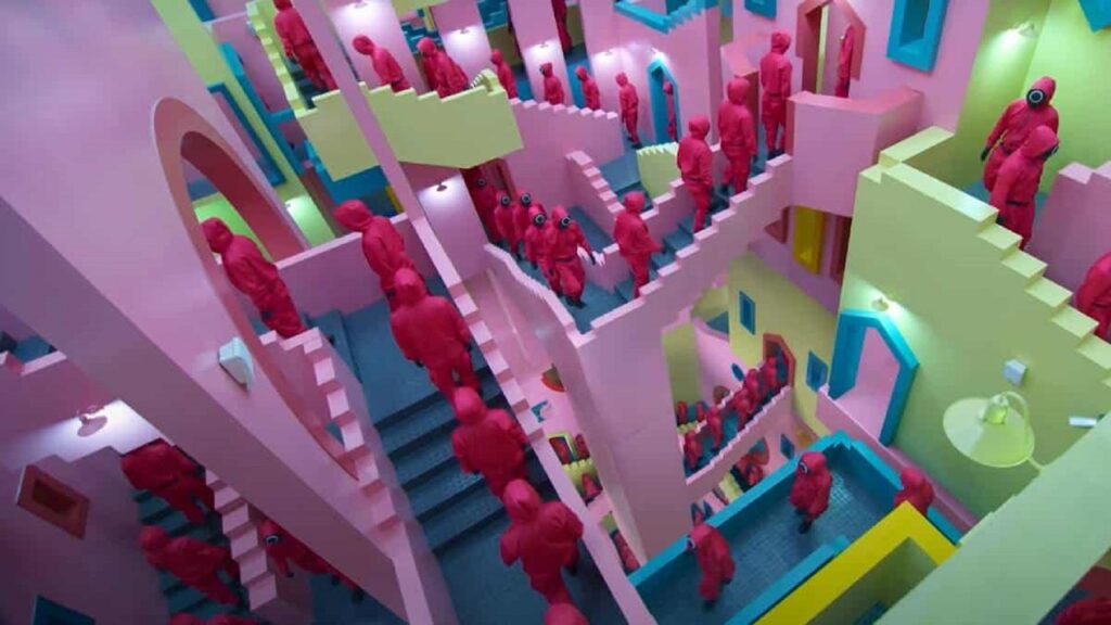 Escaleras de colores en 'El juego del calamar'