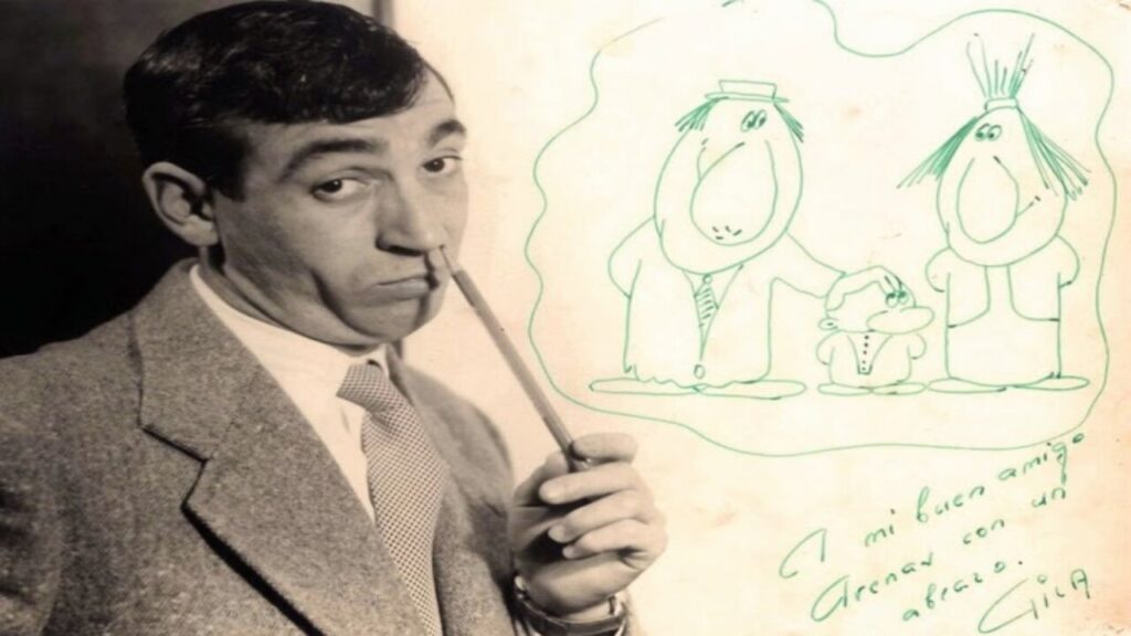 Miguel Gila con un lápiz