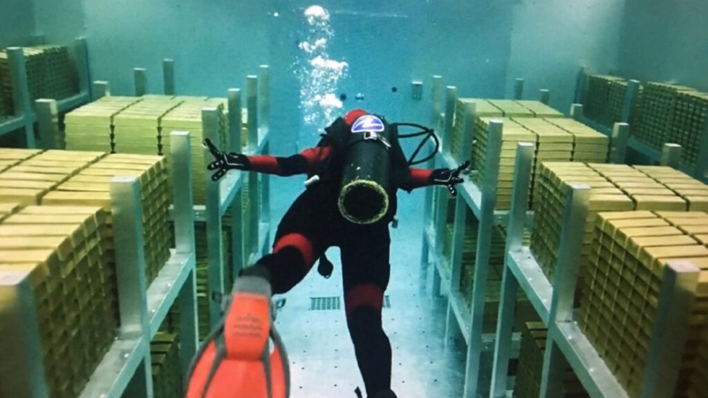 Escena bajo el agua en 'La casa de papel'