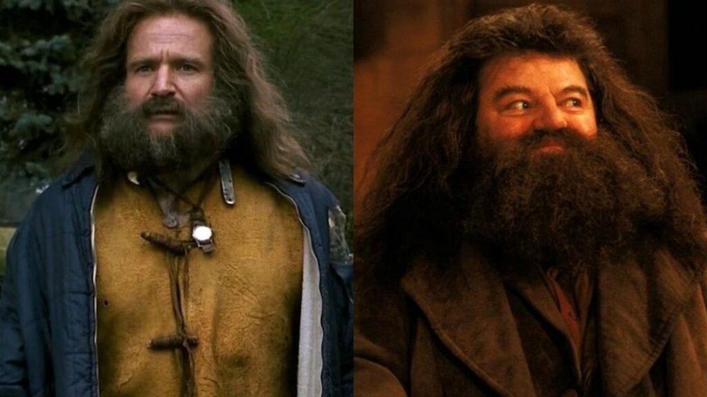 Robin Williams con Barba y Hagrid en 'Harry Potter'